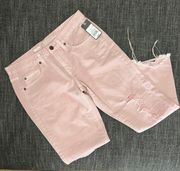 Light Pink Boyfriend Crop Ripped Jeans NWT