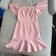 Nordstrom Light Pink Mini Off the Shoulder Ruffle Dress Size 2 Petite