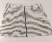 NWT BCBGeneration Striped Tweed Zip Skirt B & W 10