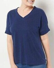 Isaac Mizrahi Live QVC blue tee size L