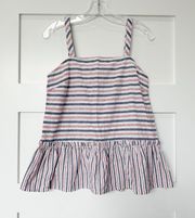 Sugarlips Striped Ruffle Tank Top