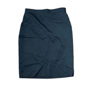 St. John Wool Straight Pencil Mini Office Black Skirt Stretch Zip Back Women 6
