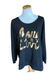 Womens Motherhood Maternity Baby Love Sequin Sweatshirt - Sz XL