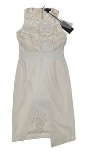 Engine Lace-Inset Dress Sheath White Size Medium