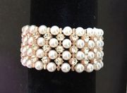 Badgley Mischka Rose Gold Pearls & Crystals Bracelet