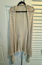 Est. 1946 Beige/Ivory Sleeveless Open Front Sweater Cardigan