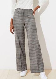 Loft Brushed Plaid High Waist Curvy Trouser Pants