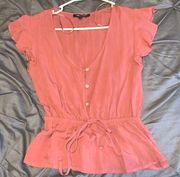 Burnt Orange/coral Blouse 