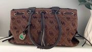 Vintage Dooney & Bourke Monogram Tassel Canvas Bag