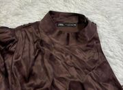 Asymmetrical Brown Satin Top