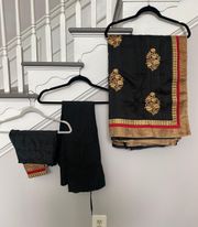 Indian Pakistani Black Party Sari 