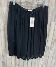 NWT Calvin Klein Black Pleated Knee Length Career Skirt