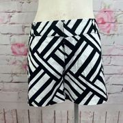 🔥5 for $25 sale🔥INC Women's Black & White Geometric Print Dress Shorts Size 10