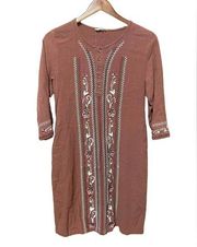 Hidden Alley Embroidered Boho Dress Size Medium