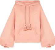 Ulla Johnson Mel Hoodie Bubble Sleeve Peach Cotton Size M