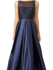 Francesca Monique Lhuiller Navy blue Floor Length Formal Gown Size 2 Prom a-line