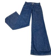 Hudson Jeans Wide Leg Dark Wash Low Rise Flare Size 26