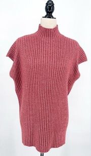 Liz Claiborne Knit Mock Neck Ribbed Sweater Vest Large