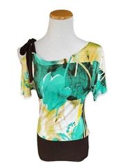 Womens Agaci Cold Shoulder Empire Waist Top - Sz S