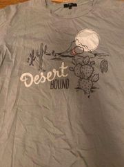 7 for all mankind, women's graphic Desert Bound, short sleeve cotton t-shirt, lg