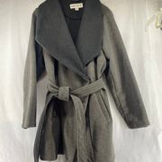 Ava Viv Heavy Wrap Coat dk gray Plus-size women sz 1X