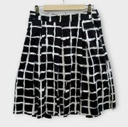 Ann Taylor Factory A-line Knee-Length Skirt Pattern Pleated Lined Size 4