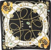 Inc International Concepts Tiger Jewel Status Square Scarf in Black NWT MSRP $43