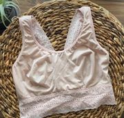 b.tempt’d satin lace bra bralette blush pink XS lounge sleep pj comfy sexy