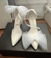 Tanyay White Bow Heels