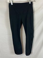 Lucy Activewear Open Side Cropped Athletic Leggings Black Size XS