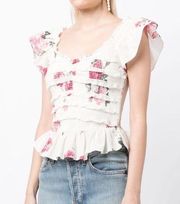 LoveShackFancy Compass floral-print ruffle top