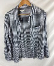 BeachLunchLounge  Striped Long Sleeve Button Down Shirt Size Small