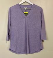 Women’s Easy Relaxed Fit 3/4 Sleeve Linen Blend Lilac Size Small NWT