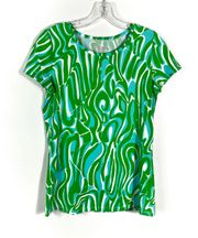 Karrie Finders Keepers Green & Blue Swirl Short Sleeve T-Shirt S