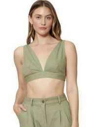 Sofia Richie Bar III Women's Size M Denim Mosstone Green Bralette Top