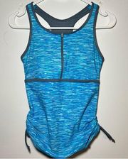 Blue and Gray Women’s Size Small Tankini Top Built in Cups