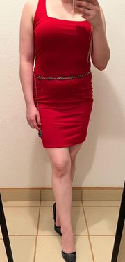 New  Red Bodycon Dress Size Large