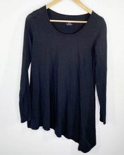 For The Republic Black Asymmetrical Pima Cotton Shirt Women's Size Medium M