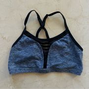 Beyond Yoga Blue/Black Racerback Sports Bra Sz Medium