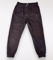 Faded Black Jogger Fit Black Denim Jeans Size 4