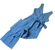 NWT J.Crew Wrap-tie Jumpsuit in Dalton Wash Chambray Blue Jumper 14 $128