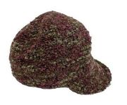 Coldwater Creek Boucle Cap NEW with Tags Deadstock Purple/Green Wool Blend Lined