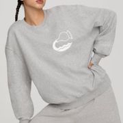 Sweatshirt Boyfriend Oversized Crewneck Zodiac Aquarius Gray XL