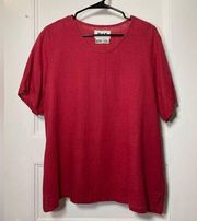 Flax | Fundamental Linen Crewneck T-Shirt in Red