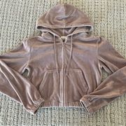Brandy Melville  velour full zip hoodie