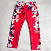 Tek Gear Women's Mid Rise Athletic Sporty  Floral Print Workout Capri Sz S  NWT