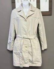 Old Navy Vintage Cream Women’s Long Sleeve Button Down Trench Coat w/ Belt-Large