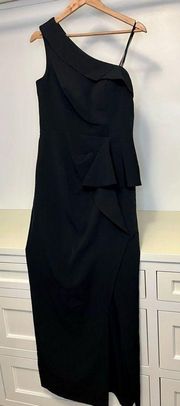 NWOT- Black- Vince Camuto One Shoulder Dress - size 10