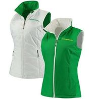 Columbia  Powder Puff Vest Oregon Ducks Reversible Women's Size L White Green New