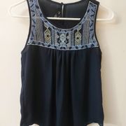 BCX Navy Beaded Camisole Tank Blouse